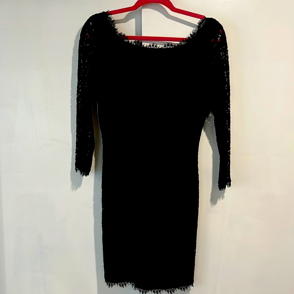 DVF Black lace dress